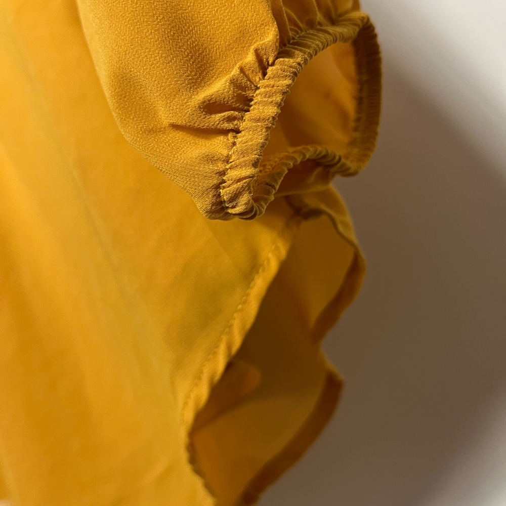 Long Sleeve Mustard Yellow Business Top - Picture 4 of 6